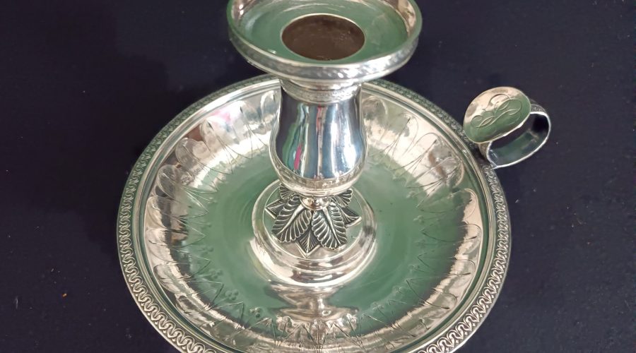 Bougeoir-candlestick-silver-Paris-Empire